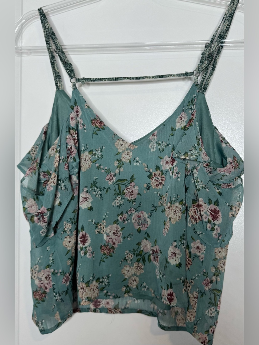 Xhilaration Mint Floral Spaghetti Strap Cami size small - Picture 5 of 5